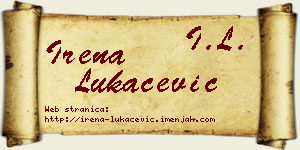 Irena Lukačević vizit kartica